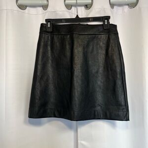 J. Crew Black Faux Leather A-Line Mini Skirt